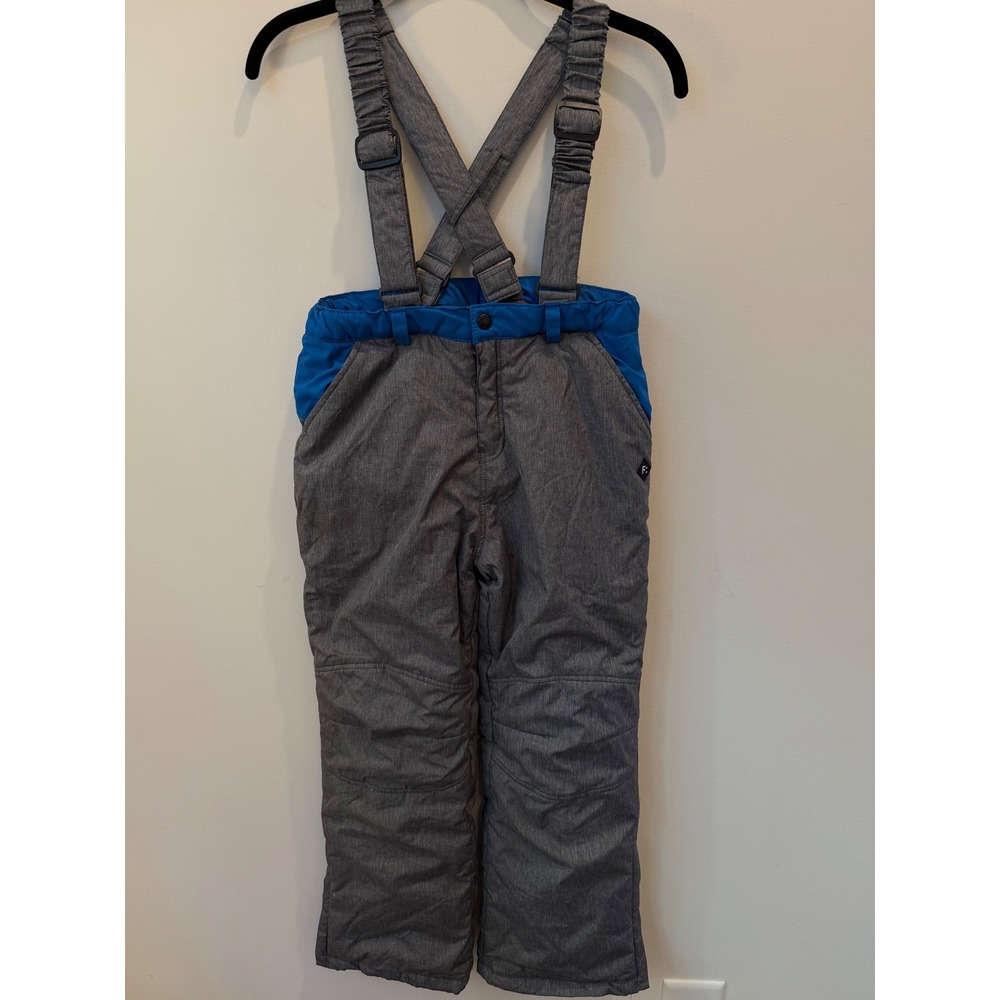 Fourlads Kids Gray Blue Insulated Snow Pants Bibs Size 150 11Y Ski Snowboard